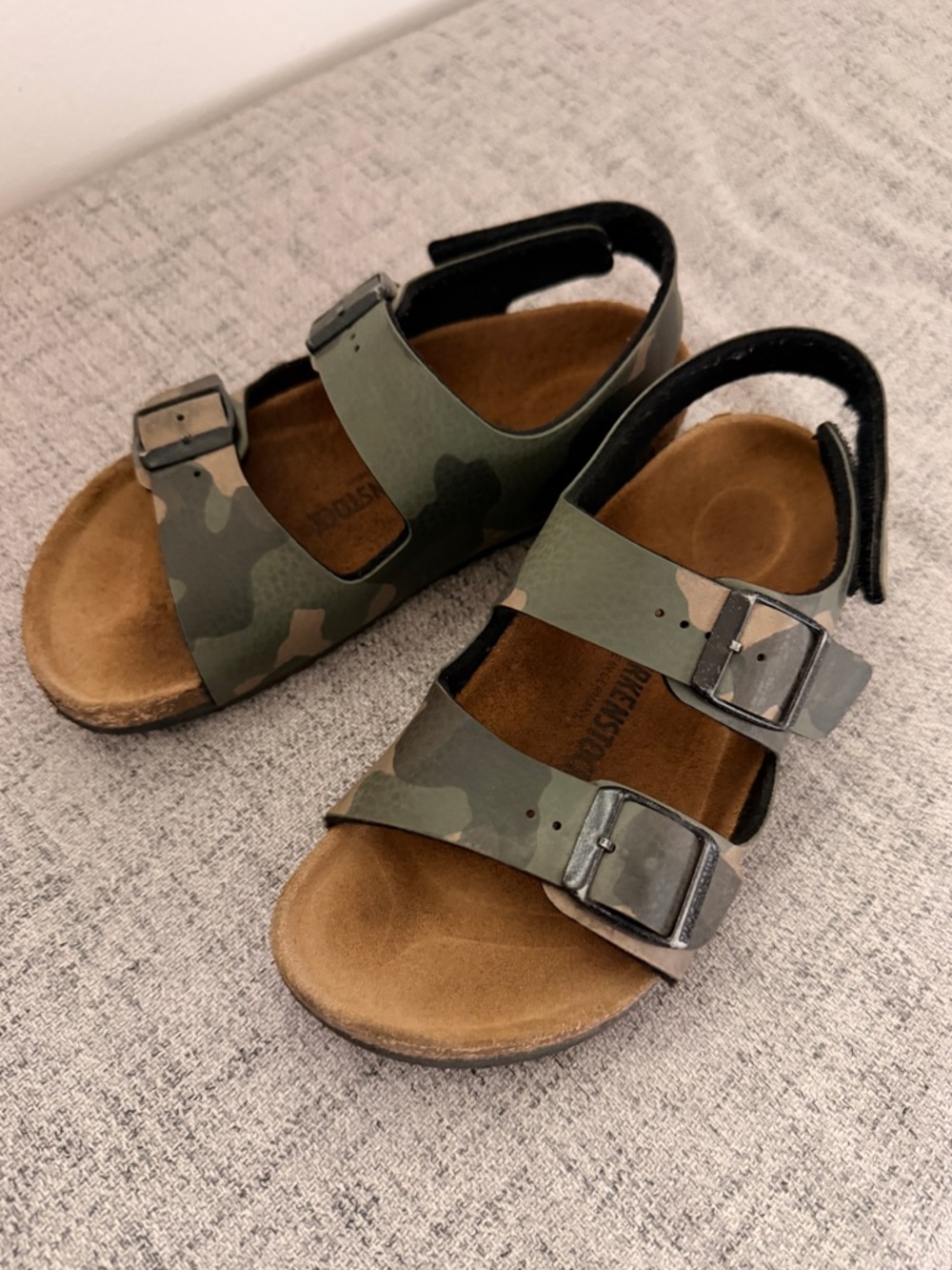 Kids Green Camouflage Camo Birkenstock Sandals 31